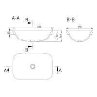 Белая полувстраиваемая раковина Salini Marea 02 59,8х39,8 1802202M схема 2