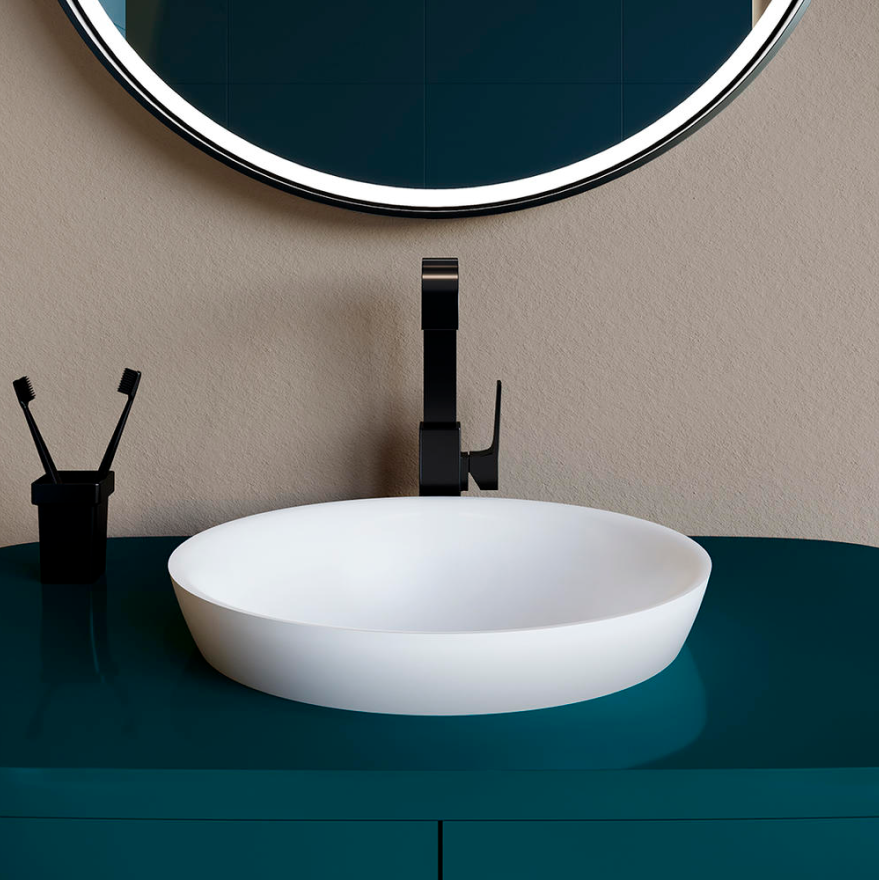 Белая полувстраиваемая раковина Salini Marea 03 41,5х41,5 1802203M ФОТО