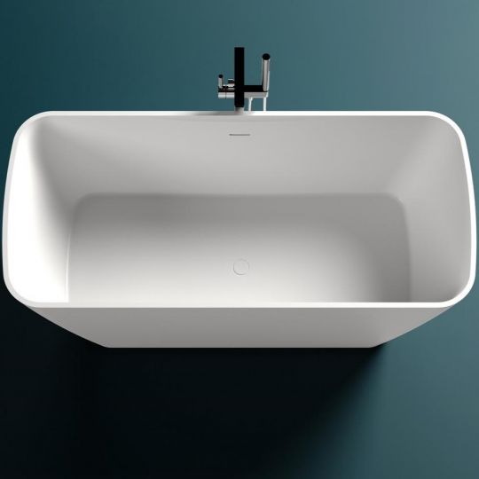 Белая отдельностоящая ванна из искусственного камня Salini Agatha 180х80