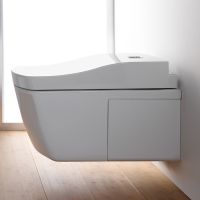 Безободковый белый унитаз подвесной TOTO Neorest EW CW994 с функцией биде схема 4