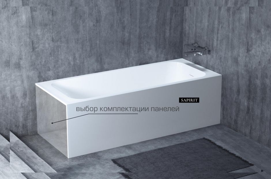 Белая ванна из искусственного камня Salini Orlanda KIT 180х80 102112G ФОТО