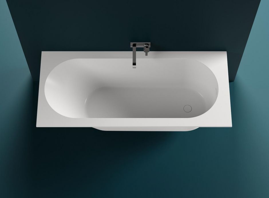 Белая встраиваемая ванна из искусственного камня Salini Ornella Kit 180х80 102412G ФОТО