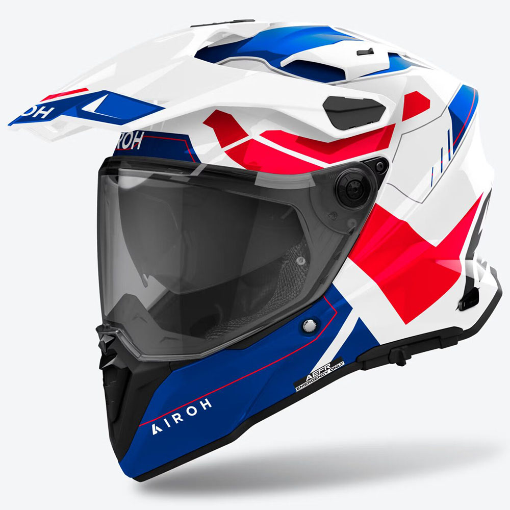 Airoh Commander 2 Reveal Blue/Red Gloss шлем для приключений и мототуризма