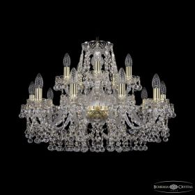 Люстра Хрустальная BOHЕMIA IVЕLЕ CRYSTAL 1409/10+5/240 G Золото, Стекло / Богемия Ивеле Кристалл