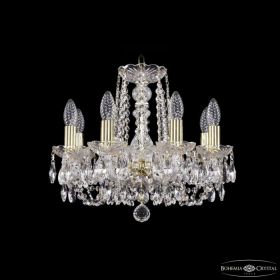 Люстра Хрустальная BOHЕMIA IVЕLЕ CRYSTAL 1402/8/141 G Золото, Стекло / Богемия Ивеле Кристалл