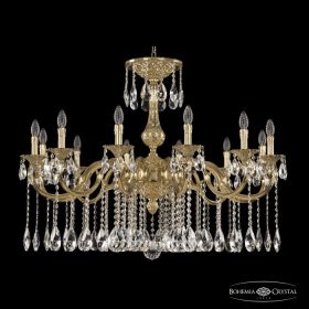 Люстра Бронзовая BOHЕMIA IVЕLЕ CRYSTAL 72101/12/360 A G Золото, Латунь / Богемия Ивеле Кристалл