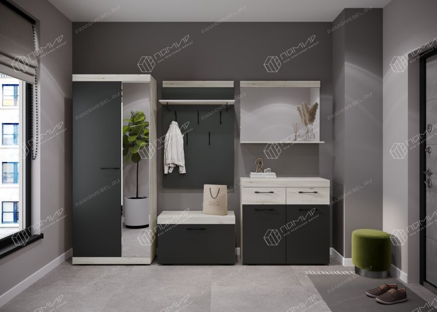 Композиция №1 Дуб Крафт белый - Антрацит