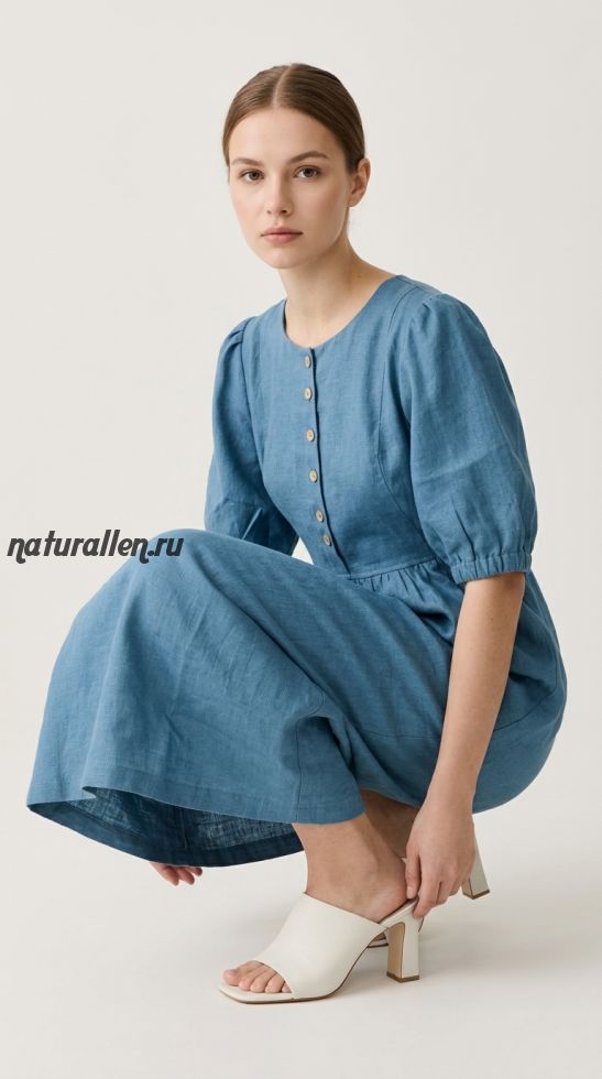 Льняное платье Романтика