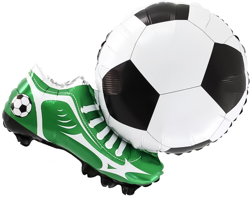 Удар, гол! фигурный шар фольгированный с гелием
