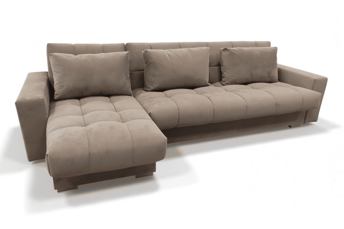 Диван угловой Куб ДУ Клик-Кляк, широкие подлокотники  (велюр Джой 5)