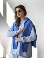 Кофта с длинным рукавом голубая