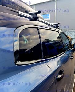 Окантовка стекол черная стальная, антихром на Хавал Дарго