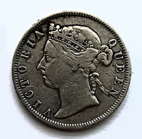 20 центов 1893 Гонконг Великобритания Редкость AUNC-XF