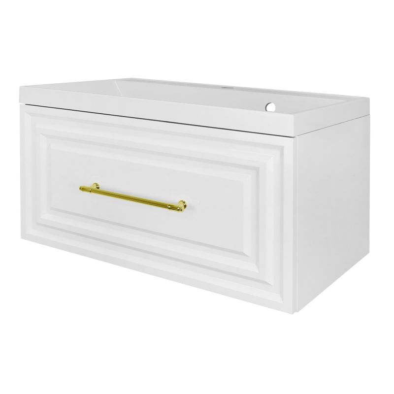 Комплект Тумба Azario LAURA 80/1 800х450х455 подвесная, с раковиной, белый глянцевый CS00104009