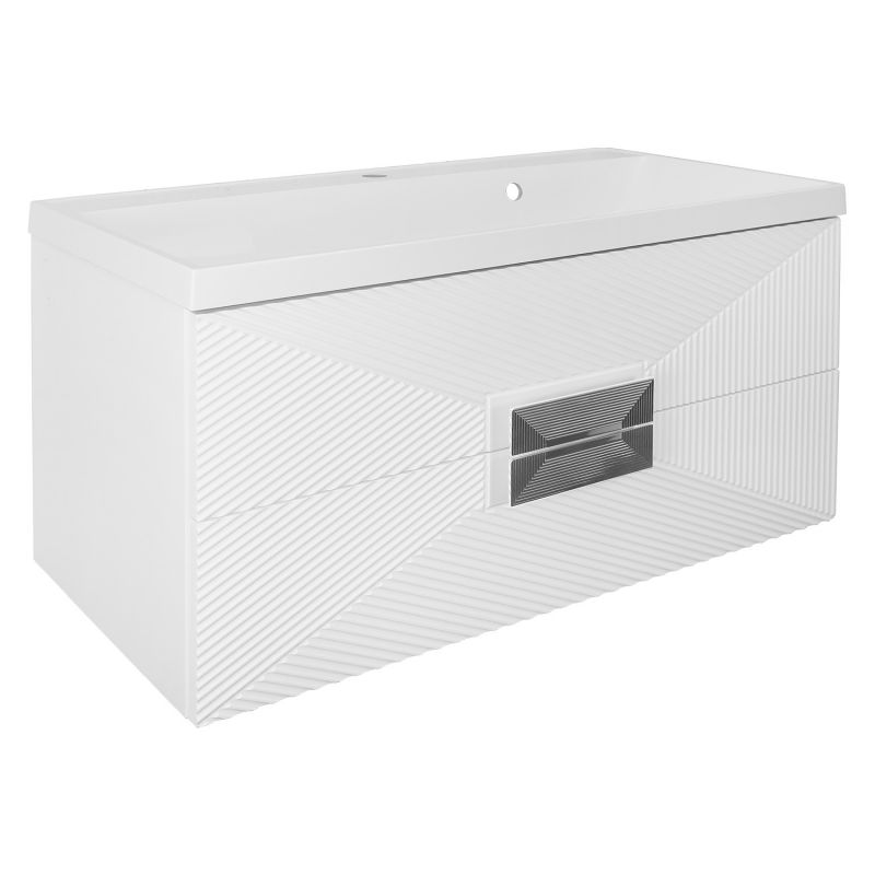 Комплект Azario ZENA Тумба 100/2 1000х450х585 подвесная, с раковиной, белый глянец CS00096981