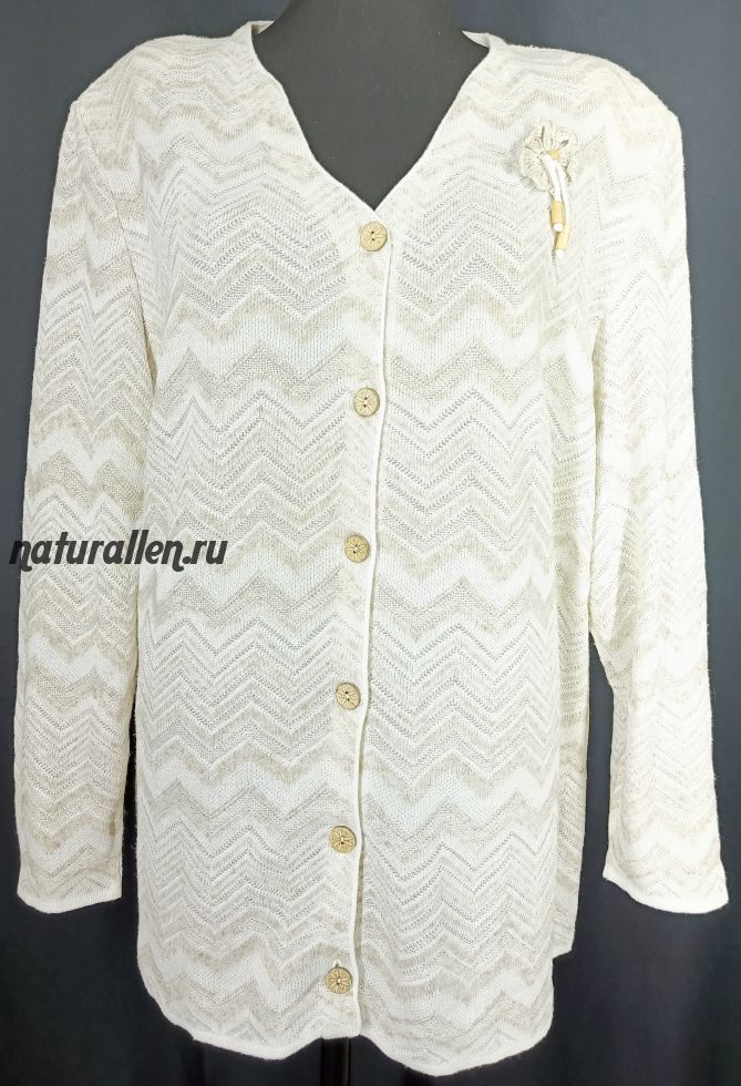 Вязаная кофта  на пуговицах лен/вискоза