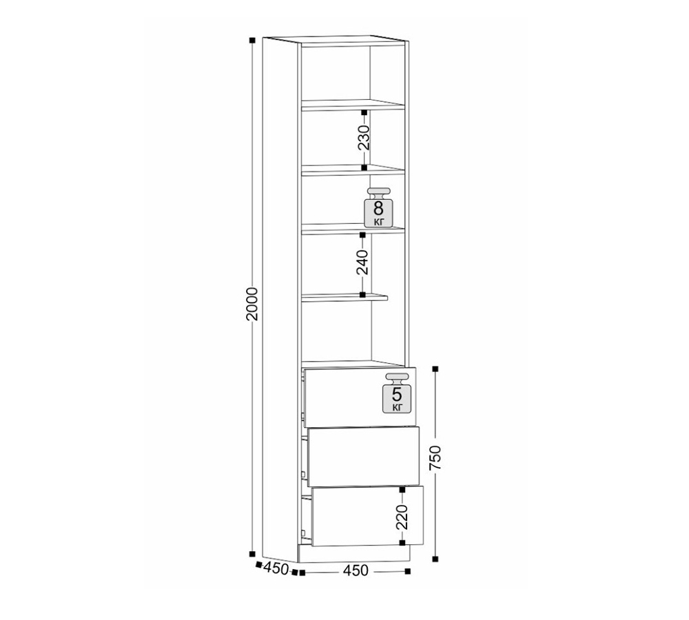 Николь-61 стеллаж