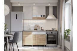 Кухонный гарнитур "КГ-4 NN" 1.2м Белый / Дуб Сонома