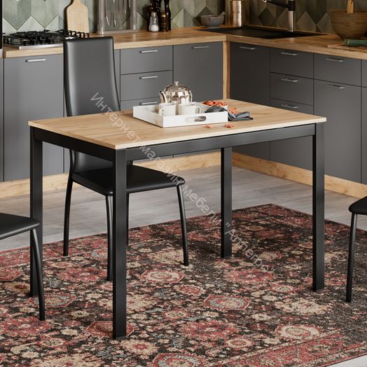 Стол раздвижной «Слайд» Тип 2 Черный муар, Дуб Крафт золотой