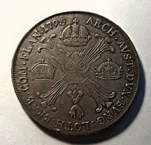 1 талер 1795 H Гюнцбург UNC Швабия Германия Австрия Нидерланды Св Рим Империя