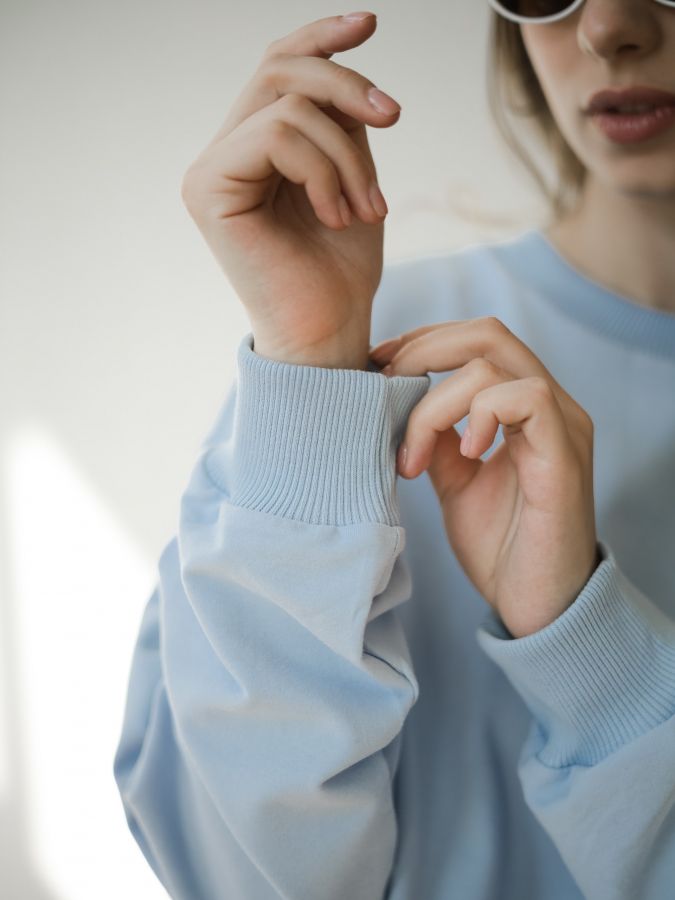 Кофта с длинным рукавом голубая