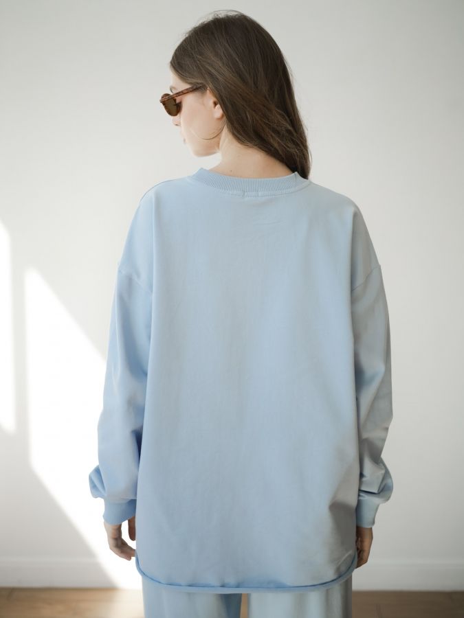 Кофта с длинным рукавом голубая