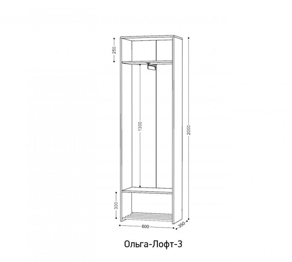 Ольга ЛОФТ-3 шкаф 2-х ств.