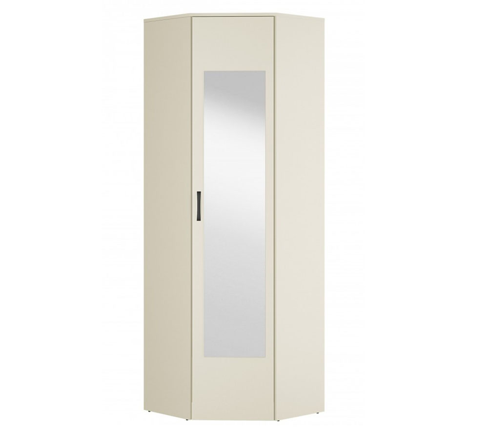 Ольга - 9.2 шкаф угловой с зеркалом (Милк, Сатин)