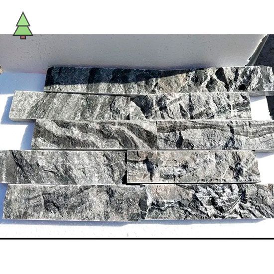 Плитка кварцит серый мрамор 20*50*200 мм