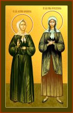 Икона Матрона и Ксения (Печать на холсте на деревяной основе 2-3см)(20095)
