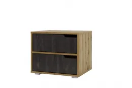 Прикроватная тумба Харви (ш500*г405*в420мм) Дуб вотан/обсидиан