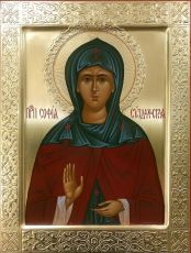 Рукописная икона София Суздальская на липовой доске (ктг10-22382)