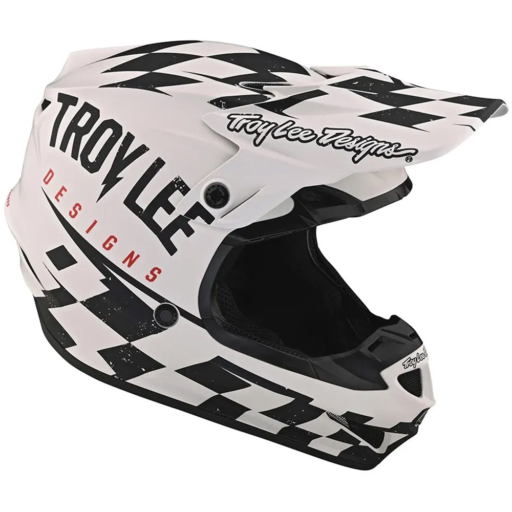 Troy Lee Designs SE4 Polyacrylite MIPS Race Shop White/Black шлем для мотокросса и эндуро