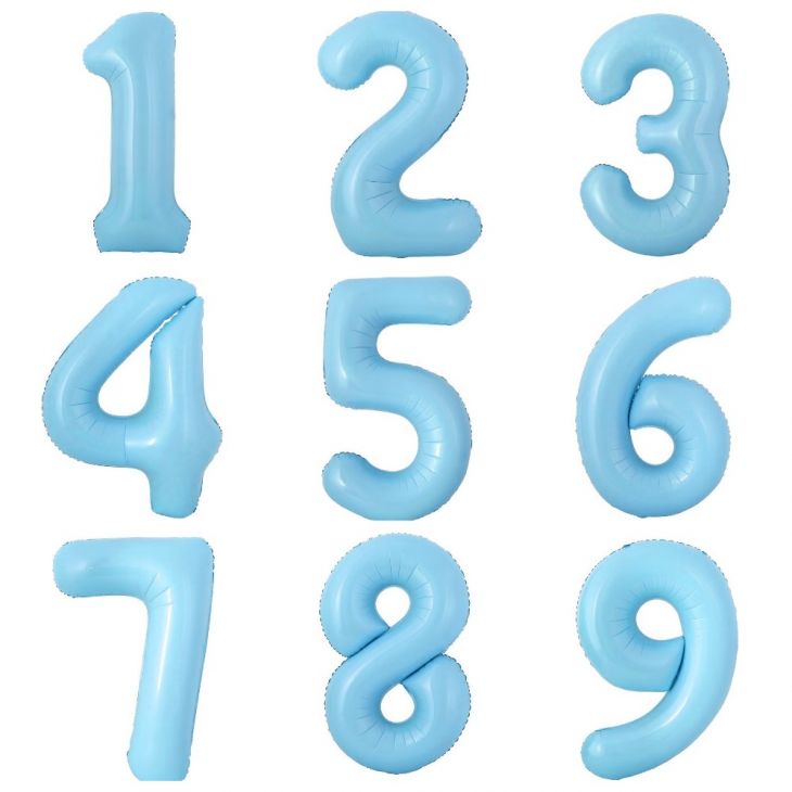 Цифра, нежно-голубой  (40"/102см)