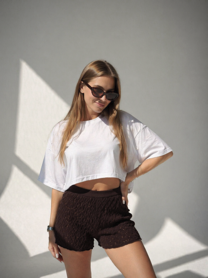 Шорты ажурные шоколад