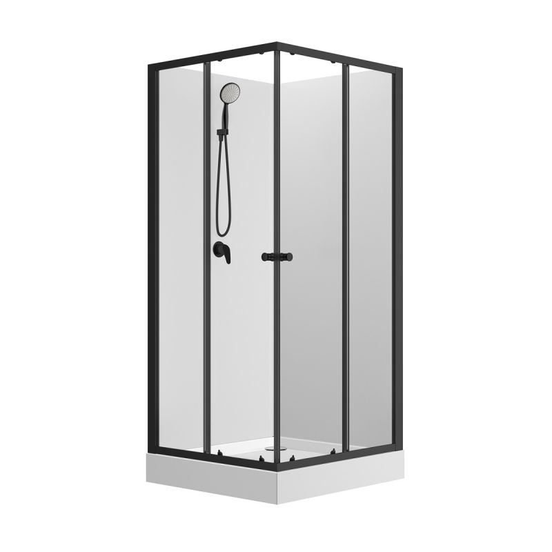 Душевая кабина Loranto NEO 90x90 c низким поддоном, профиль черный-матовый CS-21801