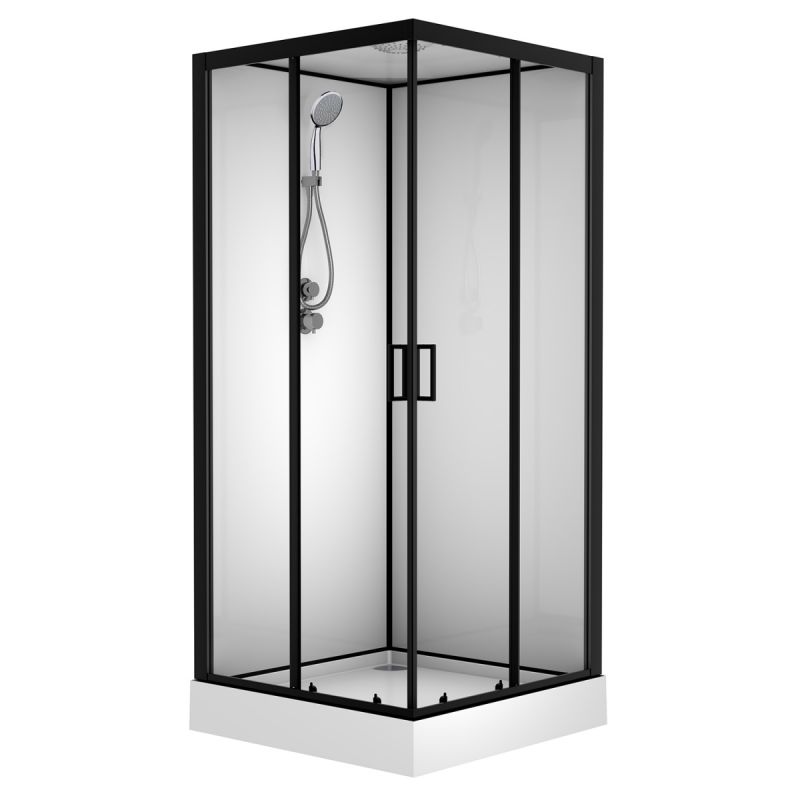 Душевая кабина Loranto NEO 90x90 с низким поддоном, профиль черный-матовый CS-22110