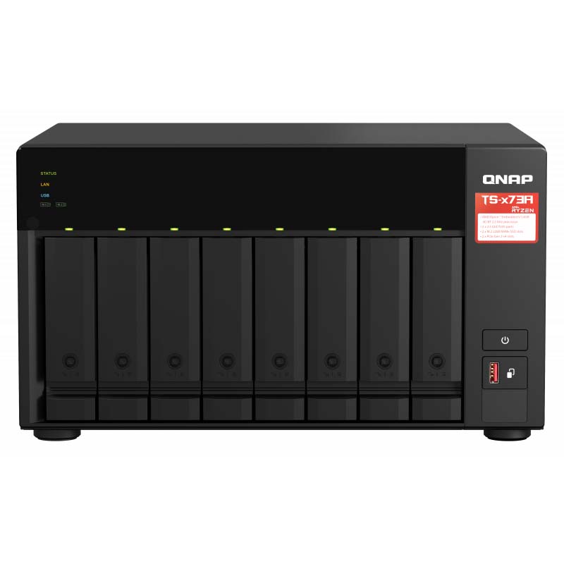 Сетевое хранилище NAS QNAP TS-873A 8x3.5" Tower чёрный, TS-873A-8G