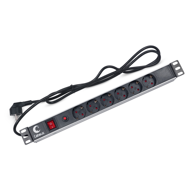 Блок розеток Cabeus PDU, 1U, PDU-6P-F-2EU