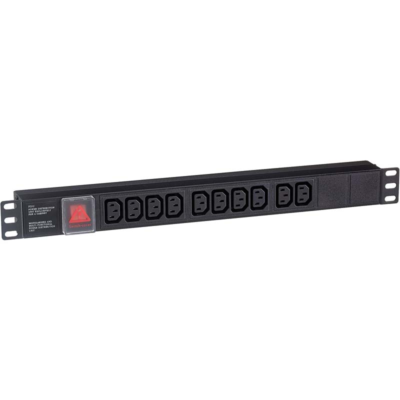 Блок розеток Exegate ServerPro PDU-19H001 Al-10C13-C14-SW, 1U, EX280859RUS
