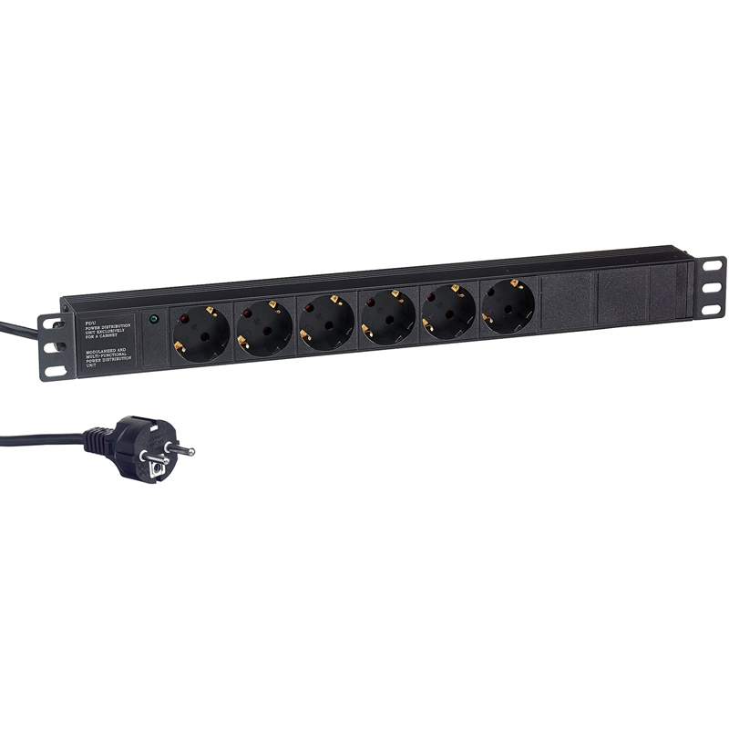 Блок розеток Exegate ServerPro PDU-19H602 Al-6S-EU2, 1U, EX280827RUS