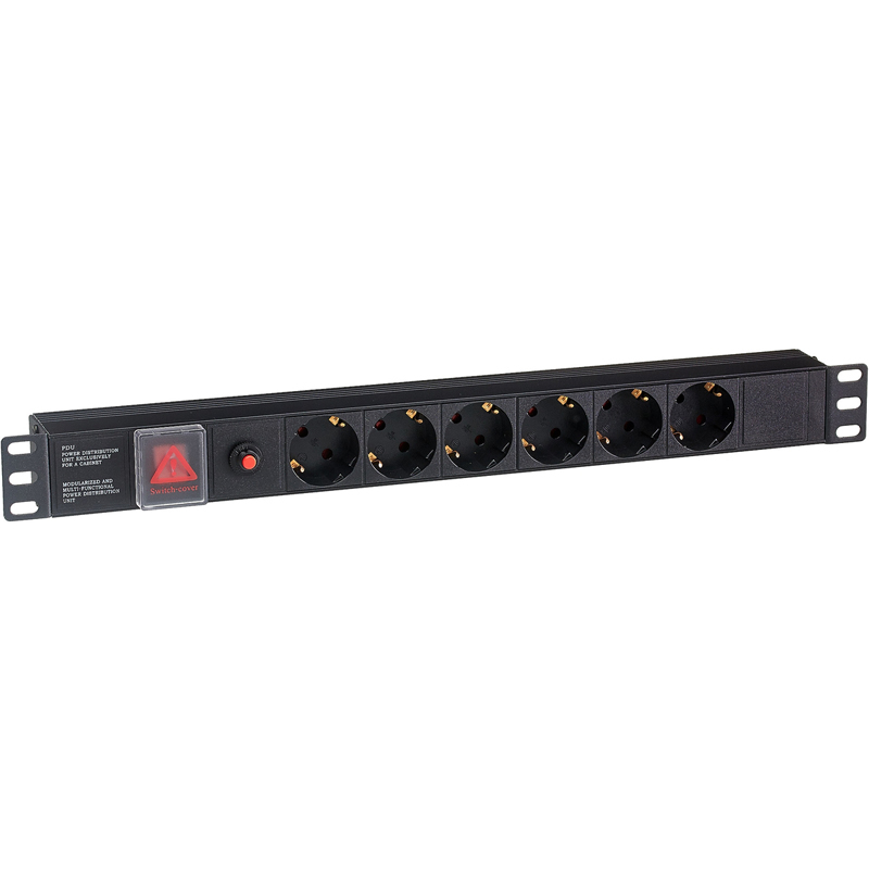 Блок розеток Exegate ServerPro PDU-19H605 Al-6S-C14-SW-O, 1U, EX280830RUS