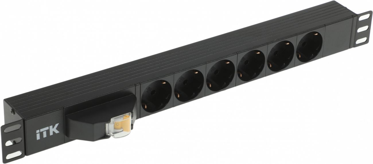 Блок розеток IEK PH21-6D3, 1U, PH21-6D3