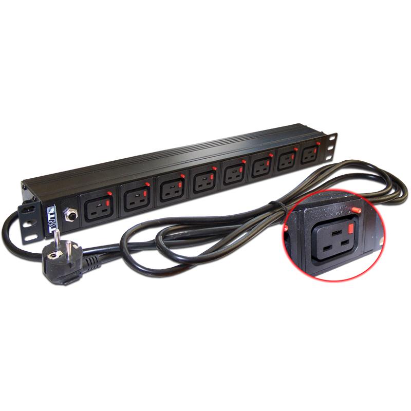 Блок розеток LANMASTER TWT-PDU, 1U, TWT-PDU-16A8C9L-3.0