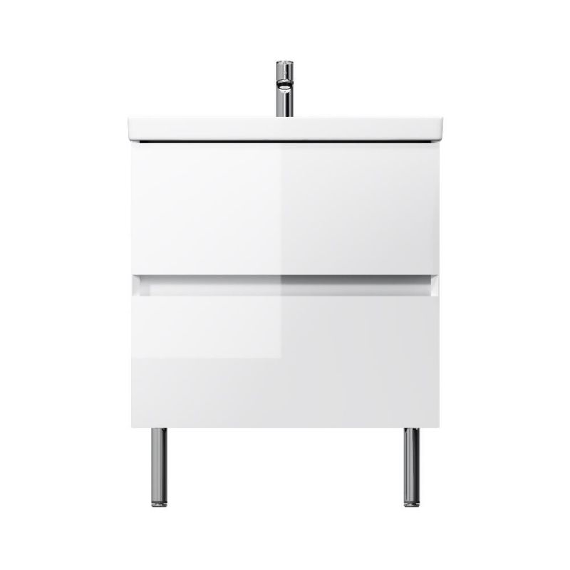 Тумба с раковиной AM.PM Above, напольная, 60 см, 2 ящика, белый глянец M9X-FSX0602WG-WCC0600WG
