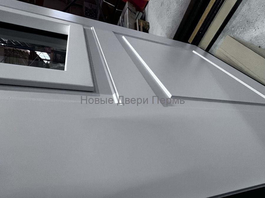 Уличная дверь Термо со стеклопакетом Винтер Панорама