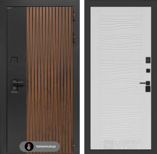 Входная дверь Лабиринт Айслаб - 06 Белое дерево с терморазрывом