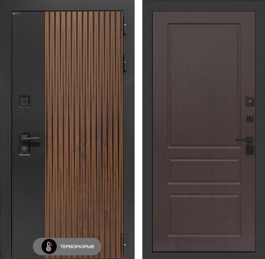 Входная дверь Лабиринт Айслаб - 03 Орех премиум с терморазрывом