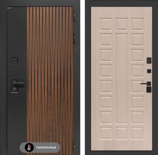 Входная дверь Лабиринт Айслаб - 04 Беленый дуб с терморазрывом