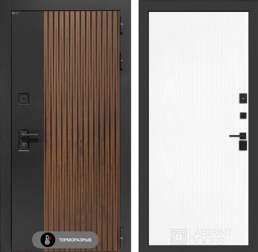 Входная дверь Лабиринт Айслаб - 07 Белое дерево с терморазрывом